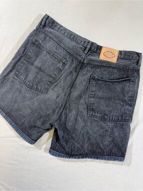 Vintage Big Hem L.A. Gate County Baggy Black Denim Shorts
